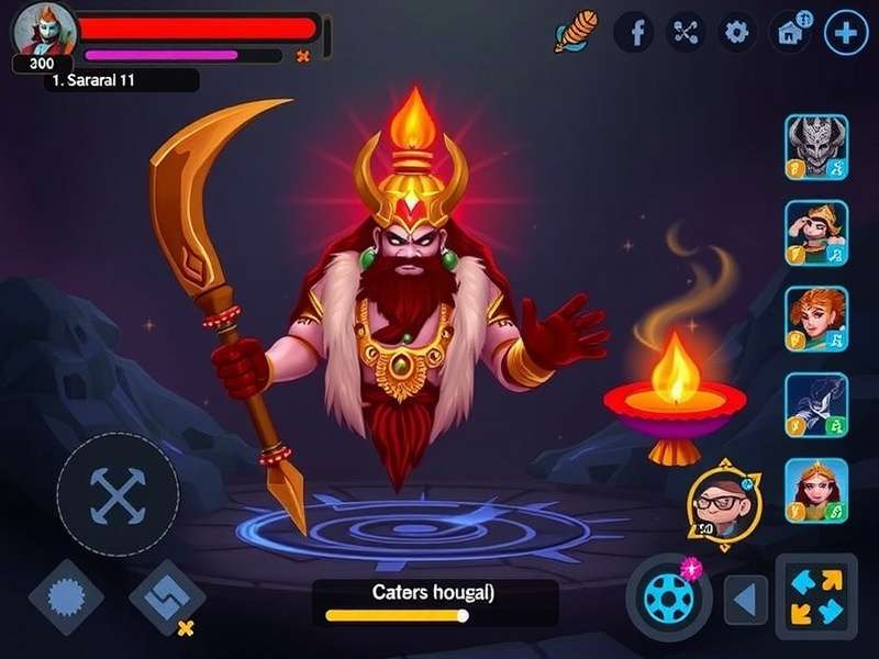 Ravana S Descent gameplay screenshot showing epic battle scene